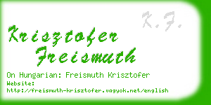 krisztofer freismuth business card
